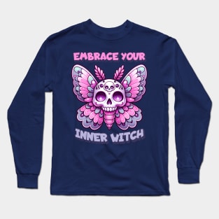 Embrace Your Inner Witch Pastel Skull Moth Long Sleeve T-Shirt